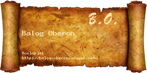 Balog Oberon névjegykártya