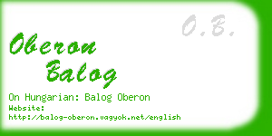 oberon balog business card